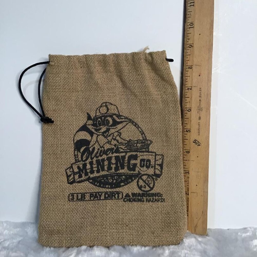 Oliver Mining Co Rock Hounding Bag Burlap 8.5 X 6.5” Kids Rock Collecting - Picture 2 of 4